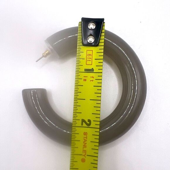 *3/$20* BaubleBar large acrylic gray hoops - Picture 4 of 4